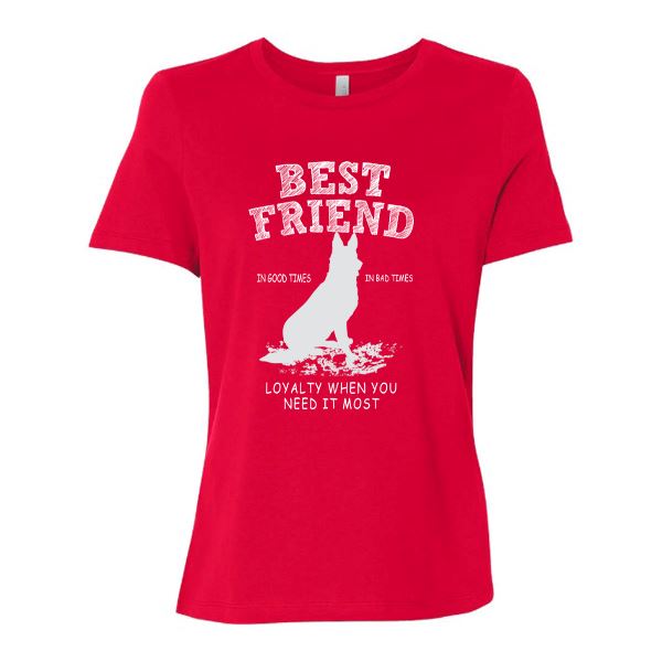 GSS - German Shepherd Best Friend T-Shirts German Shepherd Shop Bella Canvas Women's Crewneck Red S