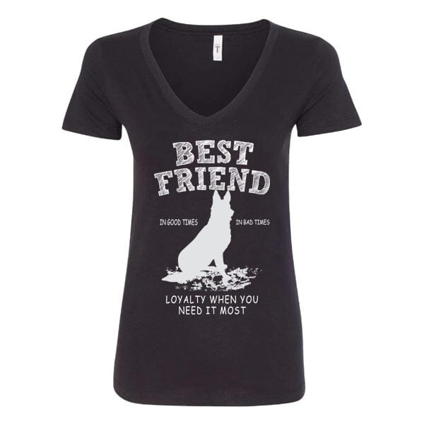 GSS - German Shepherd Best Friend T-Shirts German Shepherd Shop Next Level Woman's V-Neck Black S