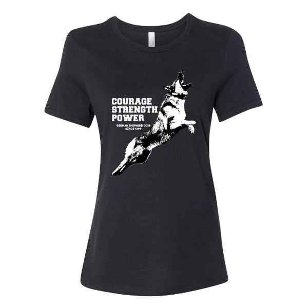 GSS - German Shepherd Courage T-Shirts German Shepherd Shop Bella Canvas Women's Crewneck Black S