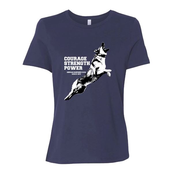 GSS - German Shepherd Courage T-Shirts German Shepherd Shop Bella Canvas Women's Crewneck Navy S