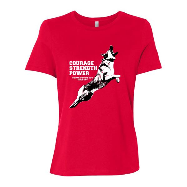 GSS - German Shepherd Courage T-Shirts German Shepherd Shop Bella Canvas Women's Crewneck Red S