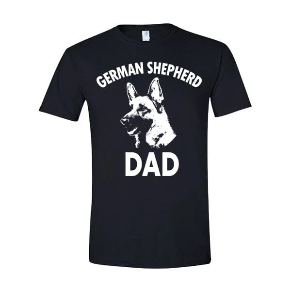 GSS - German Shepherd Dad Silhouette T-Shirts German Shepherd Shop Gildan Men's Crewneck Black S