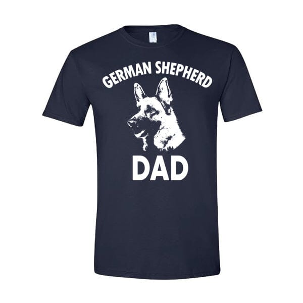 GSS - German Shepherd Dad Silhouette T-Shirts German Shepherd Shop Gildan Men's Crewneck Navy S