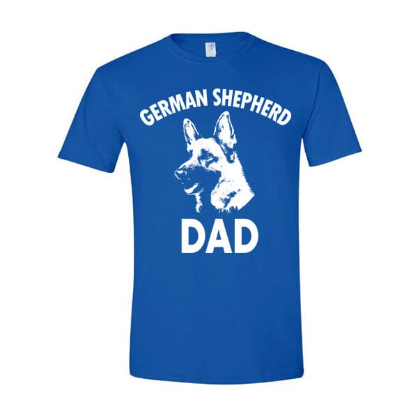 GSS - German Shepherd Dad Silhouette T-Shirts German Shepherd Shop Gildan Men's Crewneck Royal Blue S