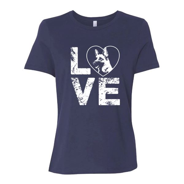 GSS - German Shepherd Love T-Shirts German Shepherd Shop Bella Canvas Women's Crewneck Navy S