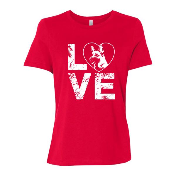 GSS - German Shepherd Love T-Shirts German Shepherd Shop Bella Canvas Women's Crewneck Red S