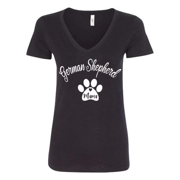 GSS - German Shepherd Mama T-Shirts German Shepherd Shop Next Level Woman's V-Neck Black S