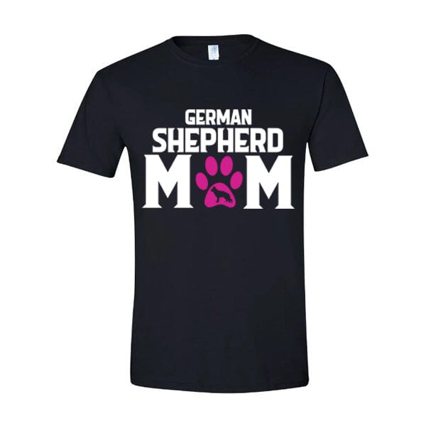 GSS - German Shepherd Mom Paw Pink T-Shirts German Shepherd Shop Gildan Men's Crewneck Black S