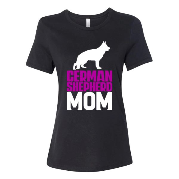 GSS - German Shepherd Mom PInk T-Shirts German Shepherd Shop Bella Canvas Women's Crewneck Black S