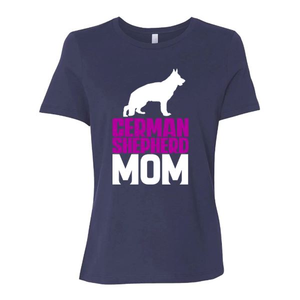 GSS - German Shepherd Mom PInk T-Shirts German Shepherd Shop Bella Canvas Women's Crewneck Navy S