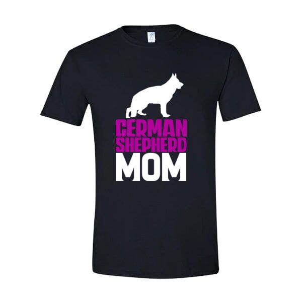 GSS - German Shepherd Mom Purple T-Shirts German Shepherd Shop Gildan Men's Crewneck Black S