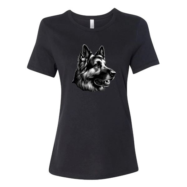 GSS - German Shepherd Profile Smiling T-Shirts German Shepherd Shop Bella Canvas Women's Crewneck Black S