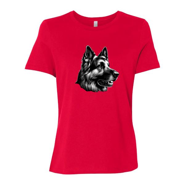 GSS - German Shepherd Profile Smiling T-Shirts German Shepherd Shop Bella Canvas Women's Crewneck Red S