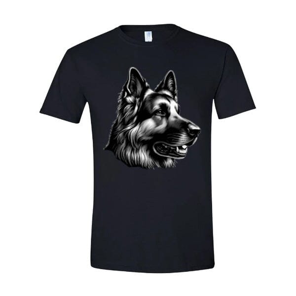 GSS - German Shepherd Profile Smiling T-Shirts German Shepherd Shop Gildan Men's Crewneck Black S