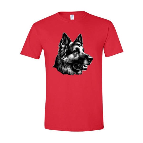 GSS - German Shepherd Profile Smiling T-Shirts German Shepherd Shop Gildan Men's Crewneck Red S