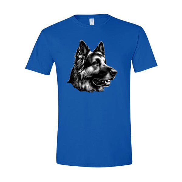 GSS - German Shepherd Profile Smiling T-Shirts German Shepherd Shop Gildan Men's Crewneck Royal Blue S