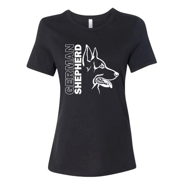 GSS - German Shepherd Profile T-Shirts German Shepherd Shop Bella Canvas Women's Crewneck Black S