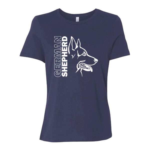 GSS - German Shepherd Profile T-Shirts German Shepherd Shop Bella Canvas Women's Crewneck Navy S