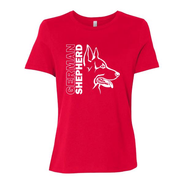 GSS - German Shepherd Profile T-Shirts German Shepherd Shop Bella Canvas Women's Crewneck Red S