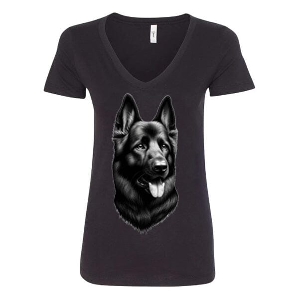 GSS - German Shepherd Protector T-Shirts German Shepherd Shop Next Level Women's V-Neck (runs small) Black S