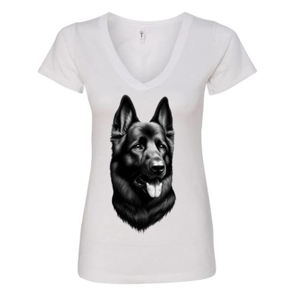 GSS - German Shepherd Protector T-Shirts German Shepherd Shop Next Level Women's V-Neck (runs small) White S