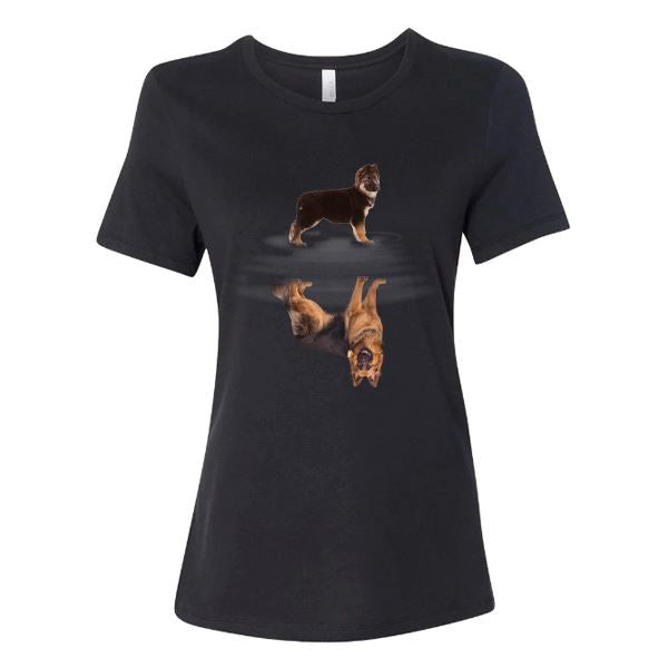 GSS - German Shepherd Puppy/Adult Mirror T-Shirts Shirts & Tops German Shepherd Shop Bella Canvas Women's Crewneck Black S