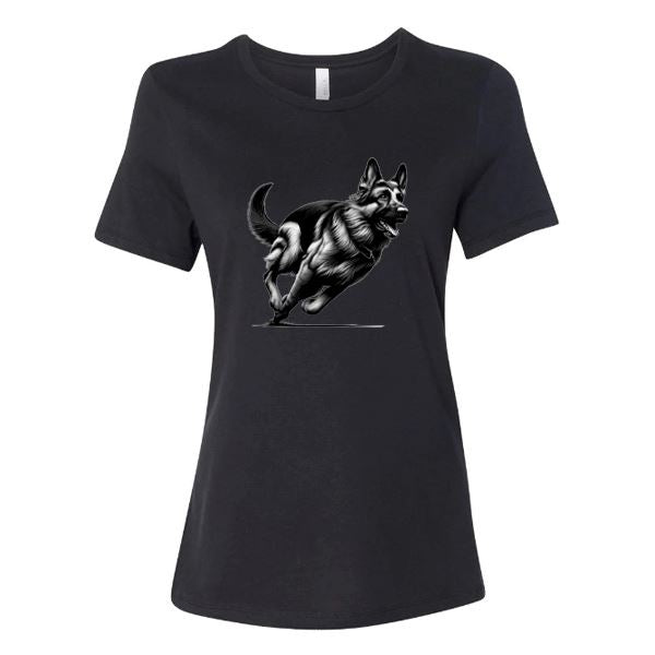 GSS - German Shepherd Running T-Shirts German Shepherd Shop Bella Canvas Women's Crewneck Black S