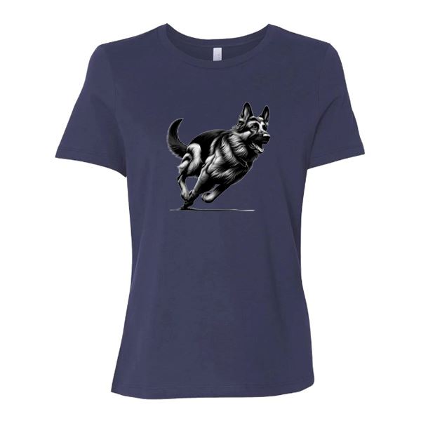 GSS - German Shepherd Running T-Shirts German Shepherd Shop Bella Canvas Women's Crewneck Navy S