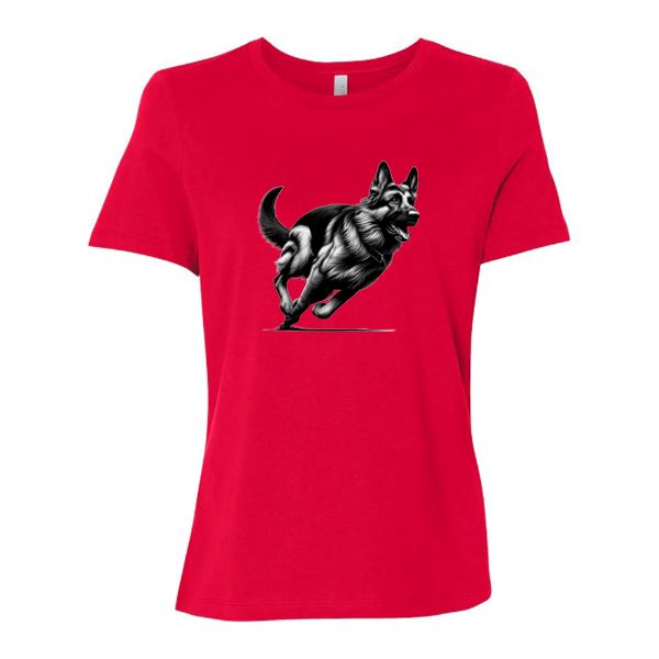 GSS - German Shepherd Running T-Shirts German Shepherd Shop Bella Canvas Women's Crewneck Red S