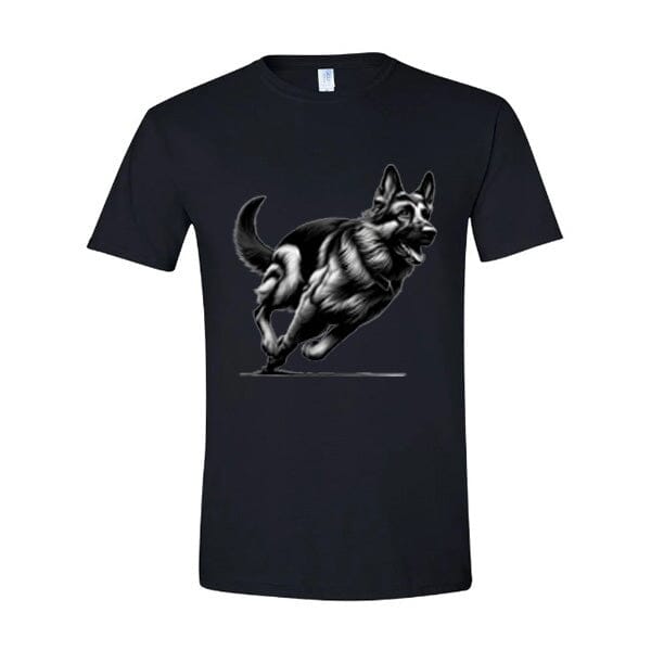 GSS - German Shepherd Running T-Shirts German Shepherd Shop Gildan Men's Crewneck Black S