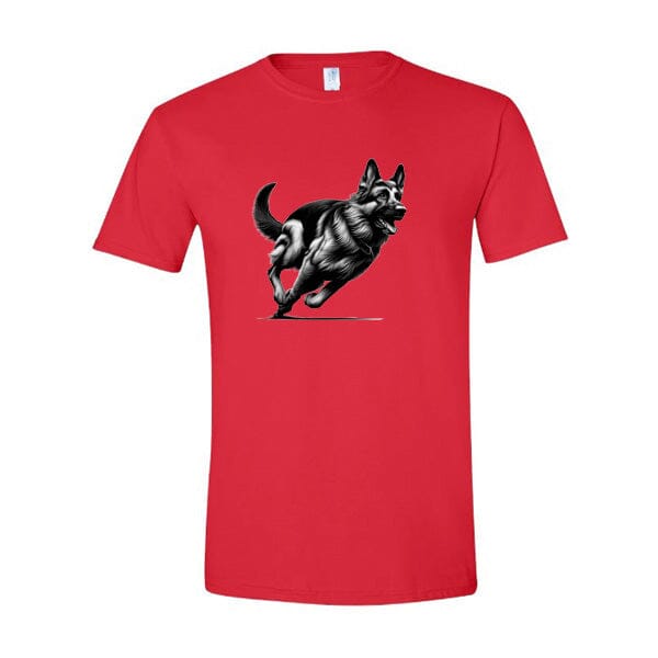 GSS - German Shepherd Running T-Shirts German Shepherd Shop Gildan Men's Crewneck Red S