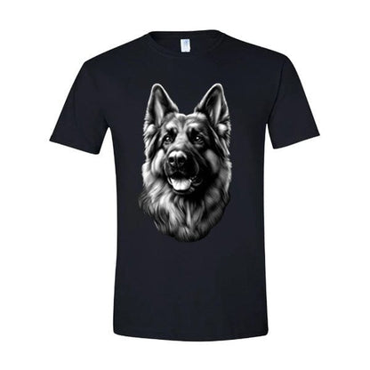 GSS - German Shepherd Tongue Out Portrait T-Shirts in Gildan Men's Crewneck, durable for dogs