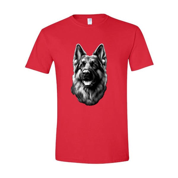 GSS - German Shepherd Tongue Out Portrait T-Shirts German Shepherd Shop Gildan Men's Crewneck Red S