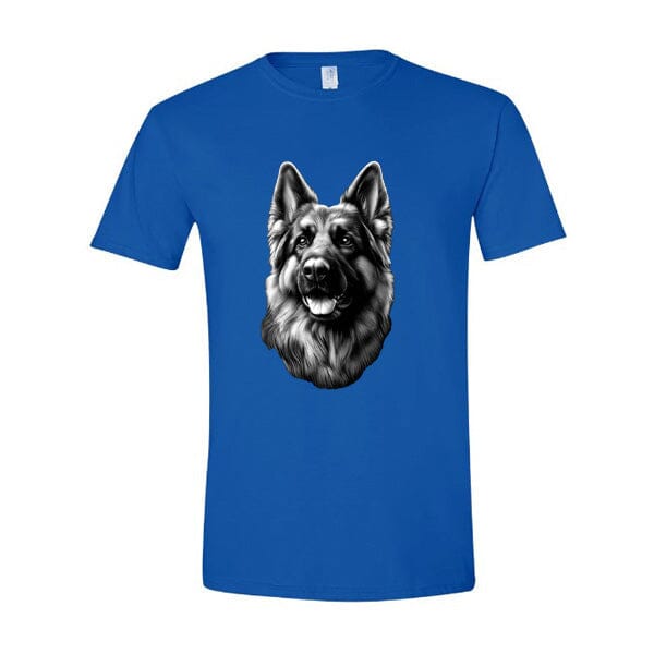 GSS - German Shepherd Tongue Out Portrait T-Shirts in Gildan Men's Crewneck, durable for dogs