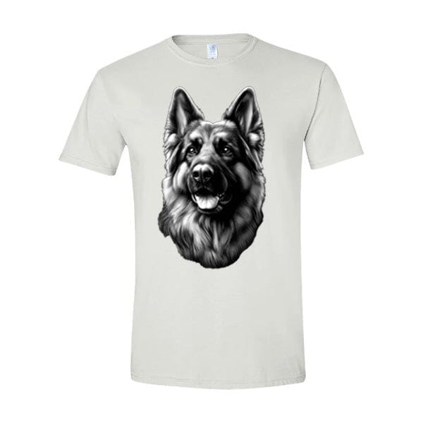 GSS - German Shepherd Tongue Out Portrait T-Shirts German Shepherd Shop Gildan Men's Crewneck White S