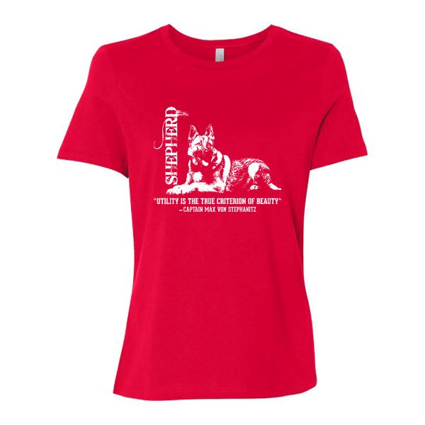 GSS - German Shepherd Utility T-Shirts German Shepherd Shop Bella canvas Women's Crewneck Red S