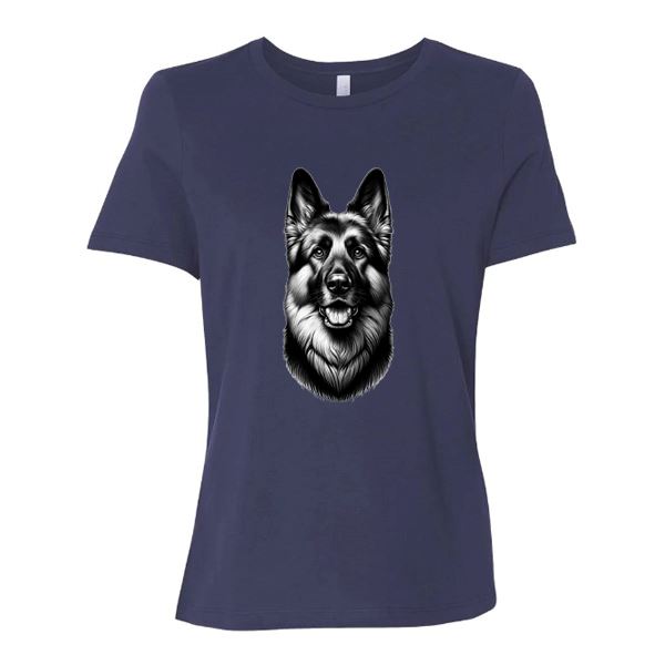 GSS - Happy Guardian Shepherd T-Shirts German Shepherd Shop Bella Canvas Women's Crewneck Navy S