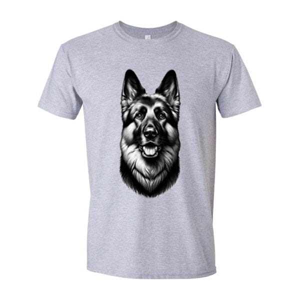 GSS - Happy Guardian Shepherd T-Shirts German Shepherd Shop Gildan Men's Crewneck Heather Gray S