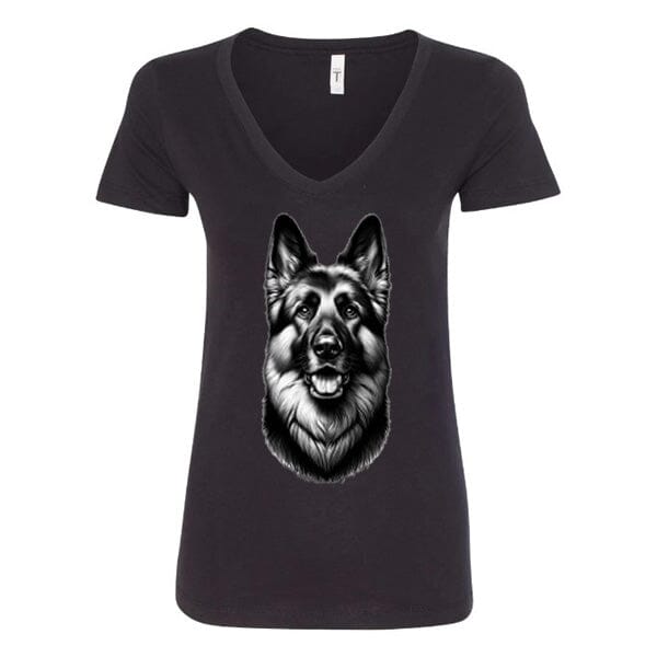 GSS - Happy Guardian Shepherd T-Shirts German Shepherd Shop Next Level Women's V-Neck (runs small) Black S