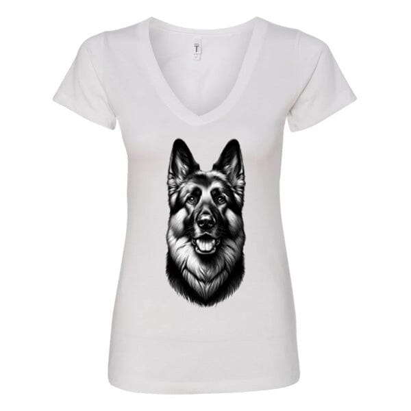 GSS - Happy Guardian Shepherd T-Shirts German Shepherd Shop Next Level Women's V-Neck (runs small) White S