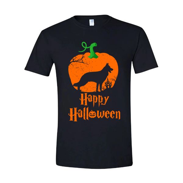 GSS - Happy Halloween T-Shirts Shirts & Tops German Shepherd Shop Gildan Men's Crew Neck Black S