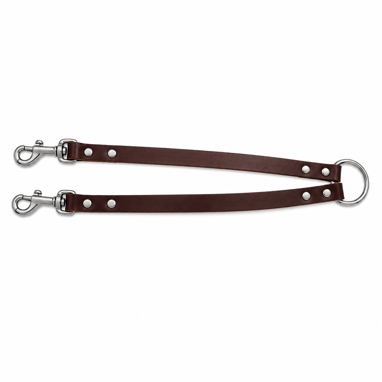 GSS Heavy-Duty Leather Double Dog Coupler with Stainless Steel Hardware