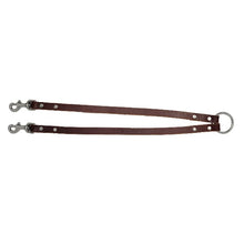 GSS - Heavy Duty Leather Double Coupler Lead with Stainless-Steel Clasp in Brown, durable for dogs