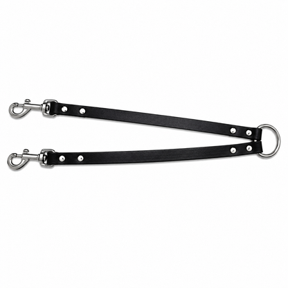 GSS Heavy-Duty Leather Double Dog Coupler with Stainless Steel Hardware