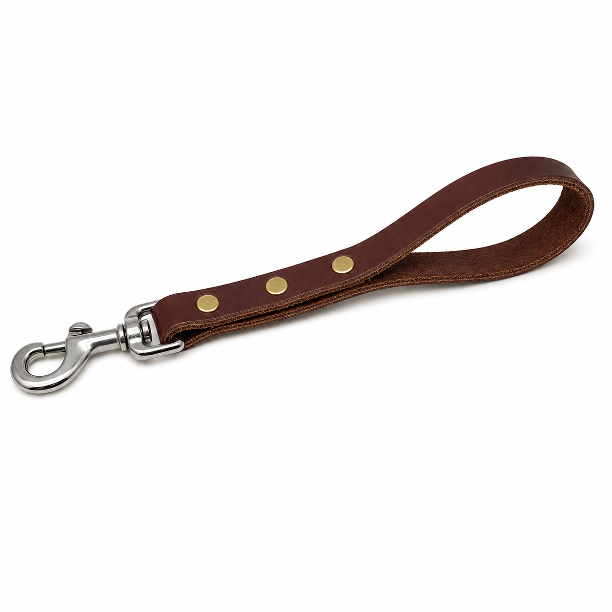 GSS Heavy-Duty Leather Traffic Leash with Stainless Steel Clasp