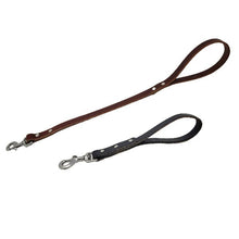 GSS - Heavy Duty Leather Traffic & Control Leash with Stainless-Steel Clasp in , durable for dogs