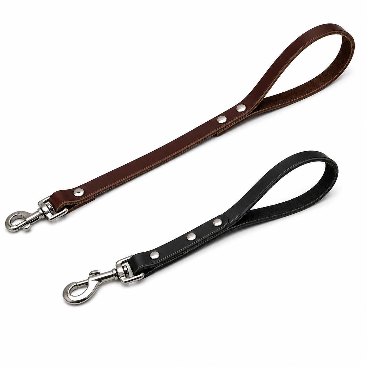 GSS Heavy-Duty Leather Traffic Leash with Stainless Steel Clasp