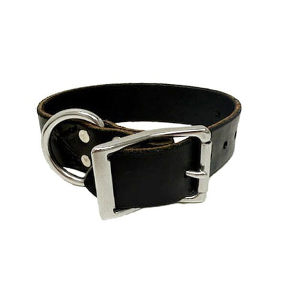 GSS – Heavy-Duty Puppy Leather Collar 1.5″ Working Dog Collar Pet Collars & Harnesses German Shepherd Shop Black 