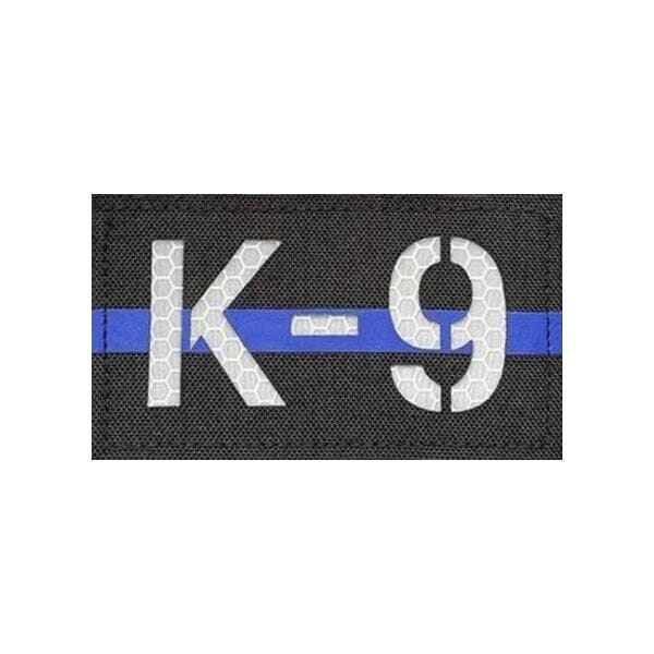 GSS - Infrared Reflective K9 Thin Blue Line Tactical Patch 3.5” x 2” in , durable for dogs
