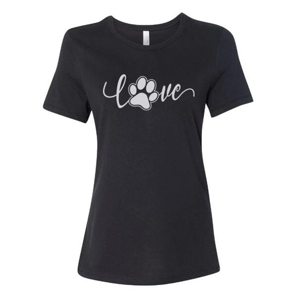 GSS - Love Paw T-Shirts Shirts & Tops German Shepherd Shop Bella Canvas Women's Crewneck Black S